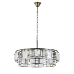 Люстра подвесная 6x40Вт E27, металл/стекло, бронза/белый матовый