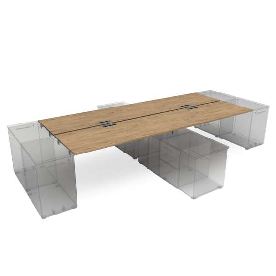 СБЧТ.984 Стол системы БЕНЧ на 4 рабочих места. крепление к тумбам (3200*1635*750)