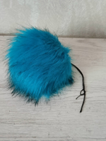 Помпон из искусственного меха, цвет: Синий с черными кончиками