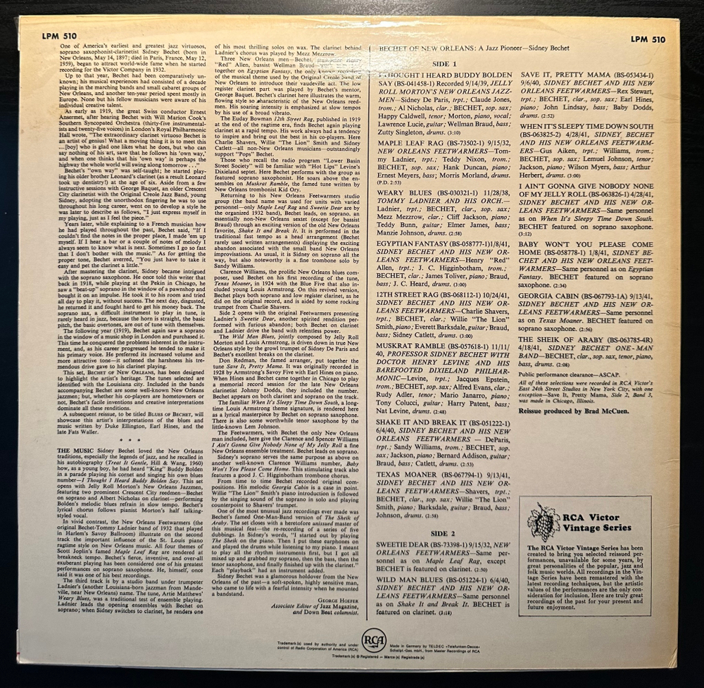 Sidney Bechet - Bechet Of New Orleans (Германия)