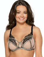 Бюстгальтер с леопардовой отделкой мягких чашек (Размер: 70G) (Цвет: телесный)