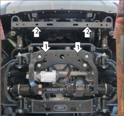 Защита радиатора. 2 мм, Сталь. для Changan Hunter Plus 2023-н.в., Motodor.77213