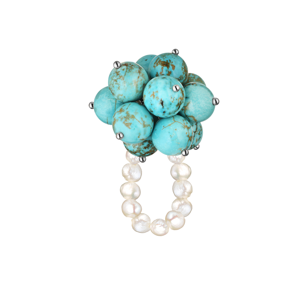 MANIOVICH Turquoise Flower Ring