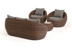 "Барселона" лаунж-зона из искусственного ротанга, цвет коричневый