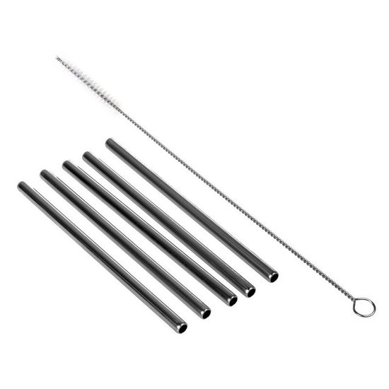 Трубочка металлическая прямая короткая