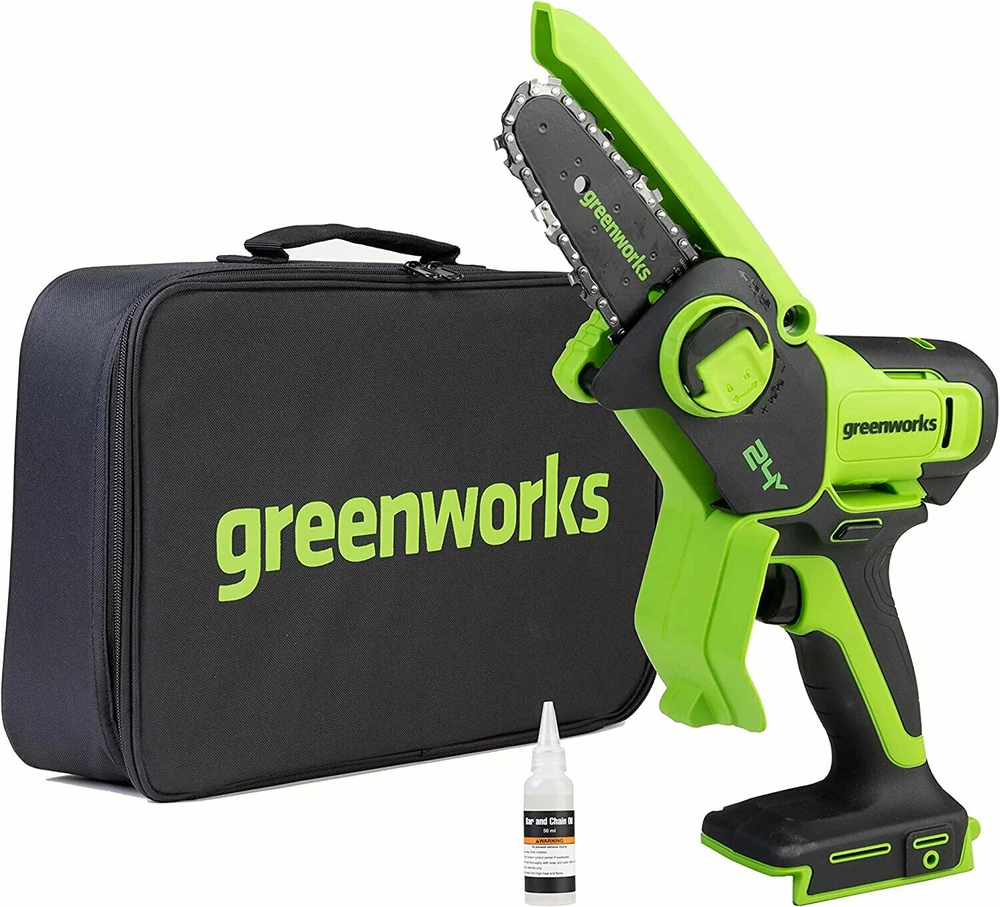 Цепная пила аккумуляторная GREENWORKS G24MCS10 24В,10см,1/4-1.1-28 без АКБ и ЗУ (2008207)