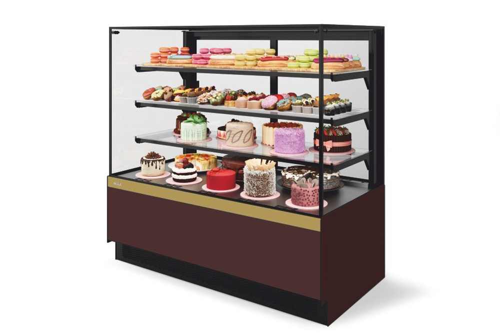 Витрина Кондитерская Vete II kub lux 90, Шоколад/Золотой глянец (V1036.BN23219)