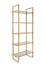 Стеллаж Garda Decor прозрачное стекло, золото 81*40*200 см