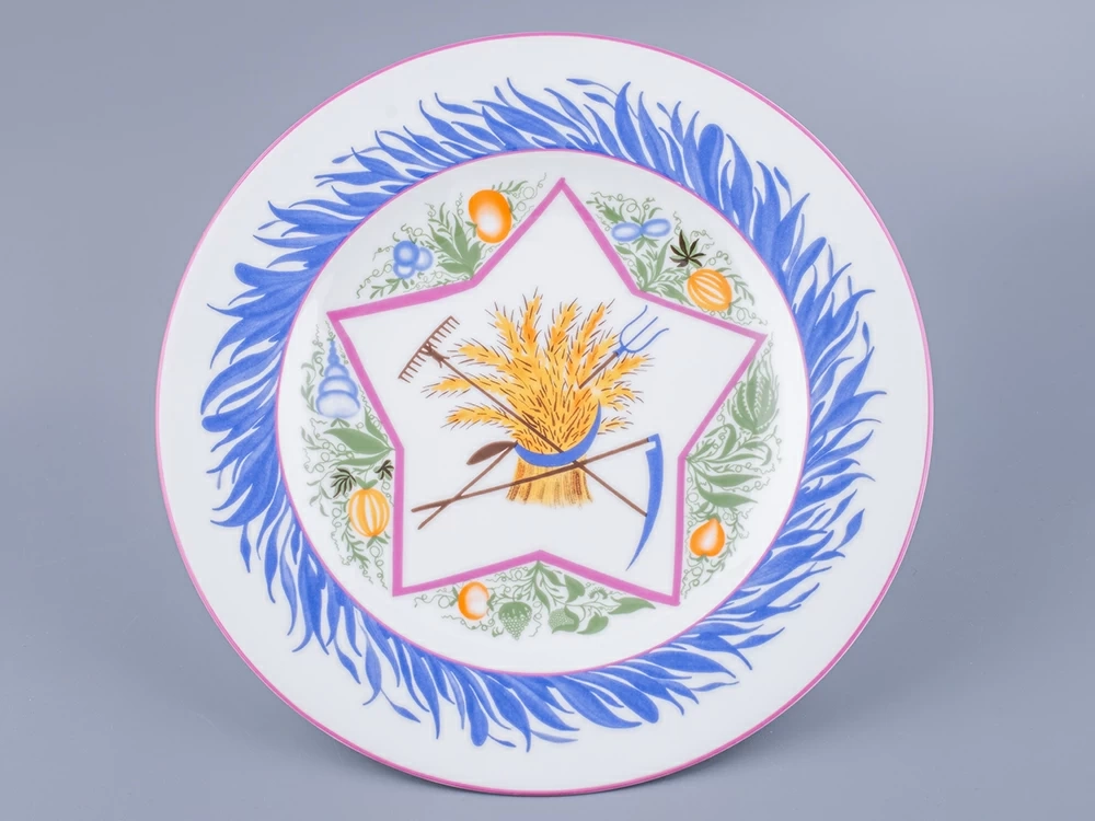 Тарелка декоративная 270 мм форма Европейская - 3 рисунок Большая звезда со снопом, арт. 80.97579.00.1