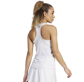 Женский топ теннисный Adidas Club Climacool Graphic - white/dash grey