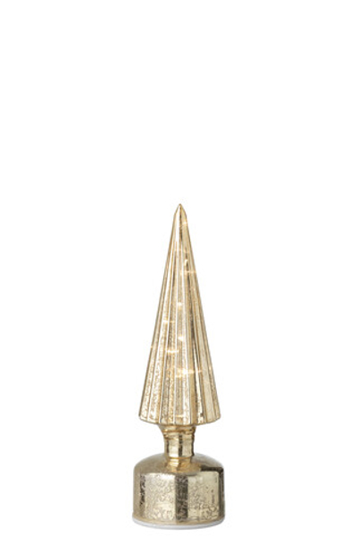 Декор светодиодный вращающийся "Елка" малая античное золото 9x9x31,5см