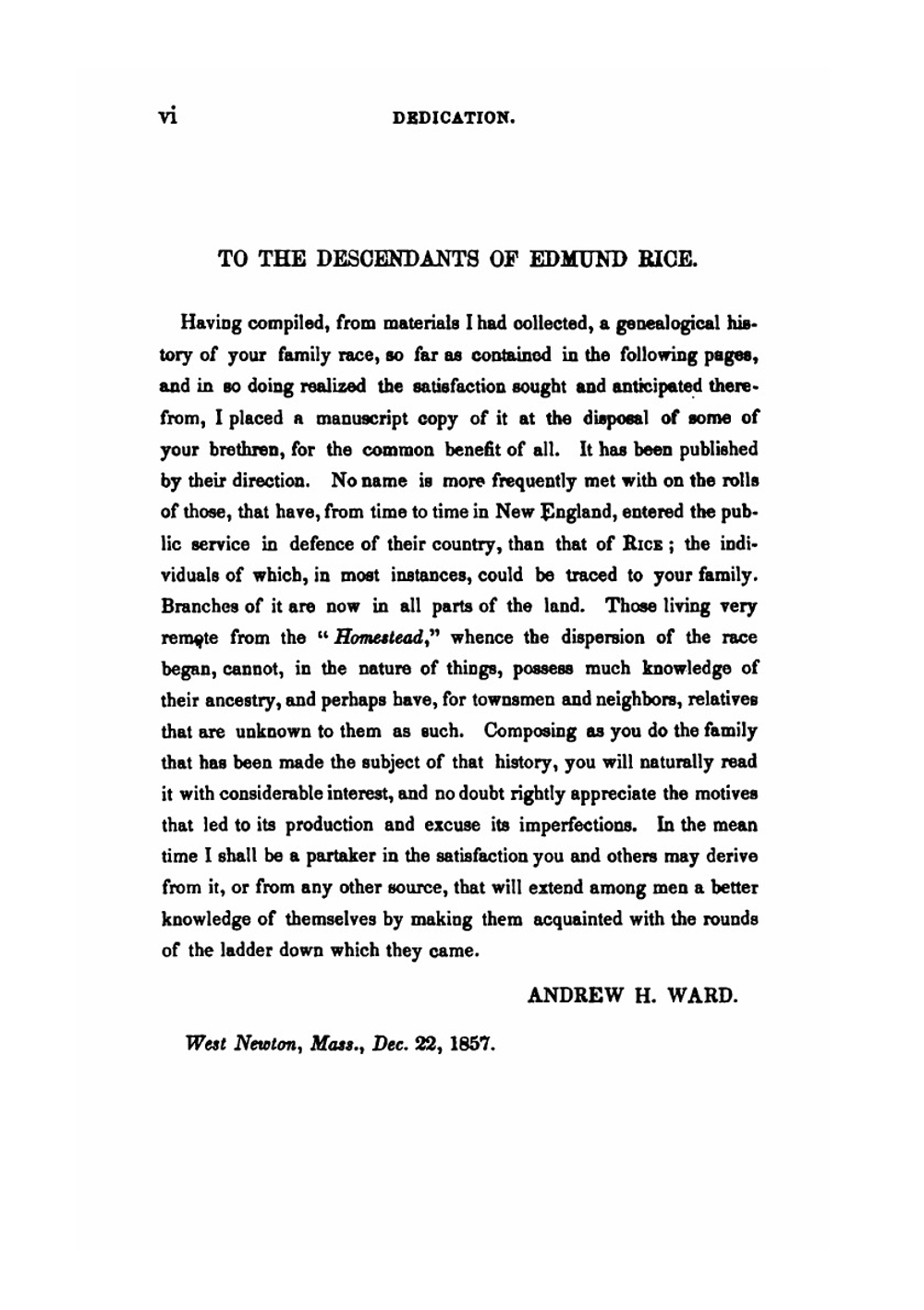 A Genealogical History of the Rice Family. Descendants of Deacon Edmund Rice | Andrew Henshaw Ward