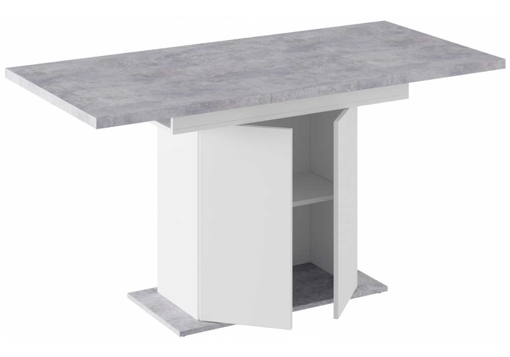 Стол деревянный Woodville Carla белый, цемент светлый