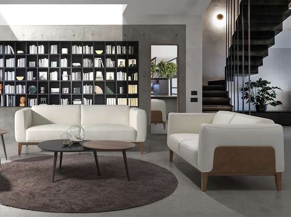 Двухместный диван Angel Cerda 5353-2P, белая кожа