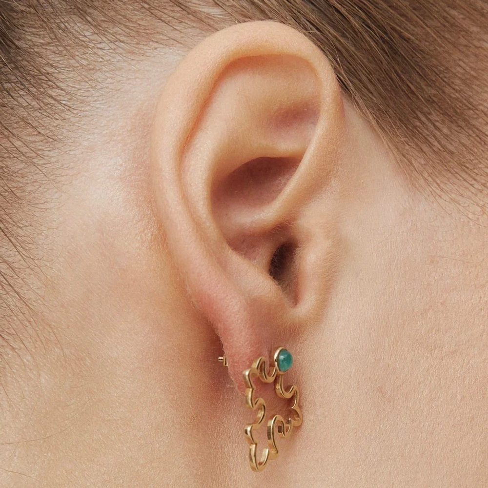 Серьги УЗОР позолота с хризопразами