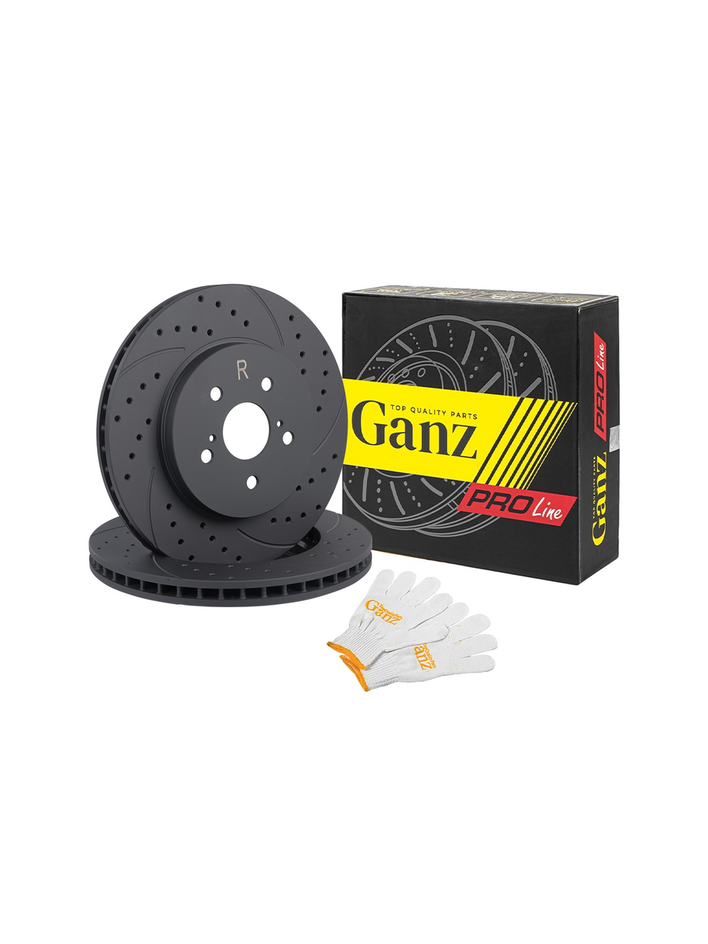 Диск тормозной передний перфорированный PRO-LINE с покрытием комплект LEXUS RX-330 GANZ GIJ10066S