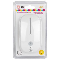 Ночник - светильник светодиодный ЭРА NN-621-LS-MS-W в розетку с датчиком освещенности и датчиком движения белый