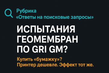 Испытания геомембран по стандартам GRI GM в России