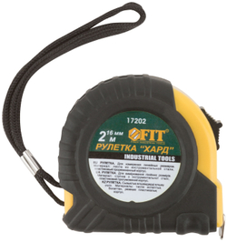 Рулетка прорезиненный корпус "Хард" 2 м x 16 мм FIT 17202