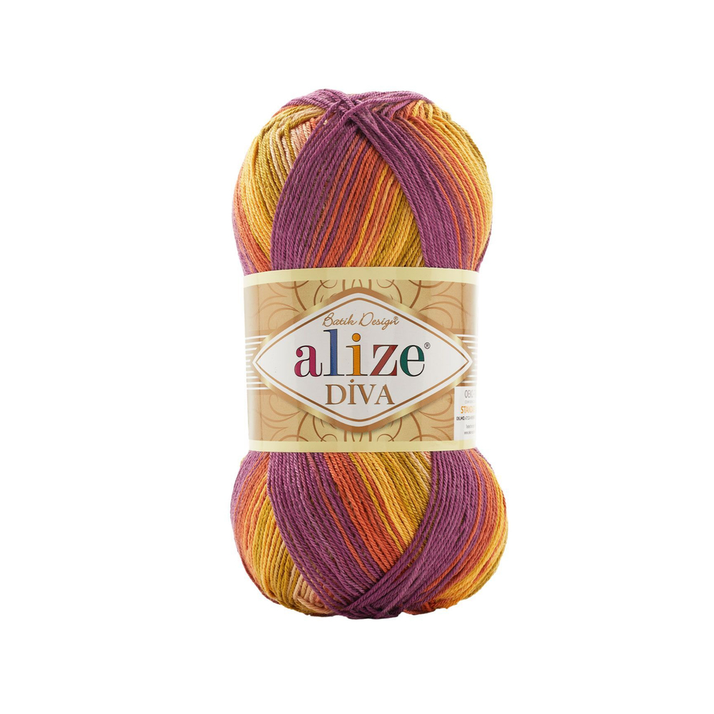 Дива батик (Diva batik) пряжа Alize 100%микрофибра (акрил) 5х100г/350м (8027)