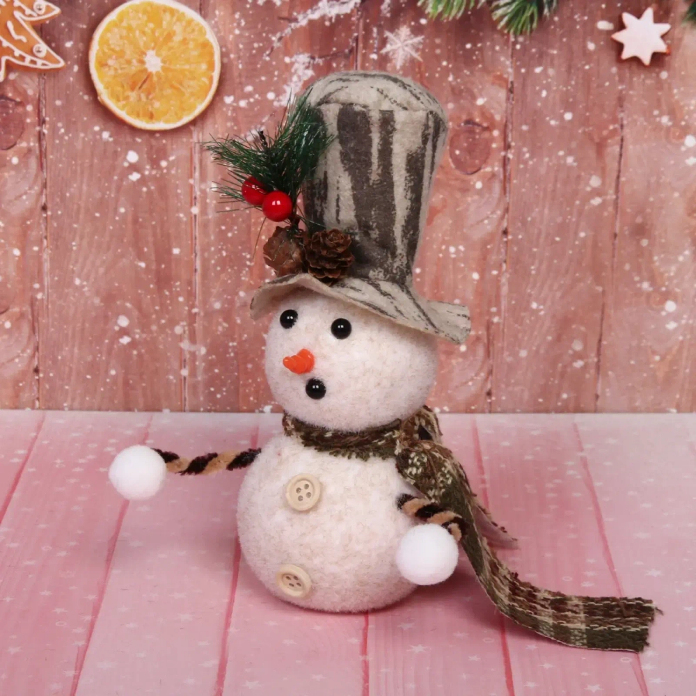 Снеговичок «Готов к зиме!» 16*7,5 см