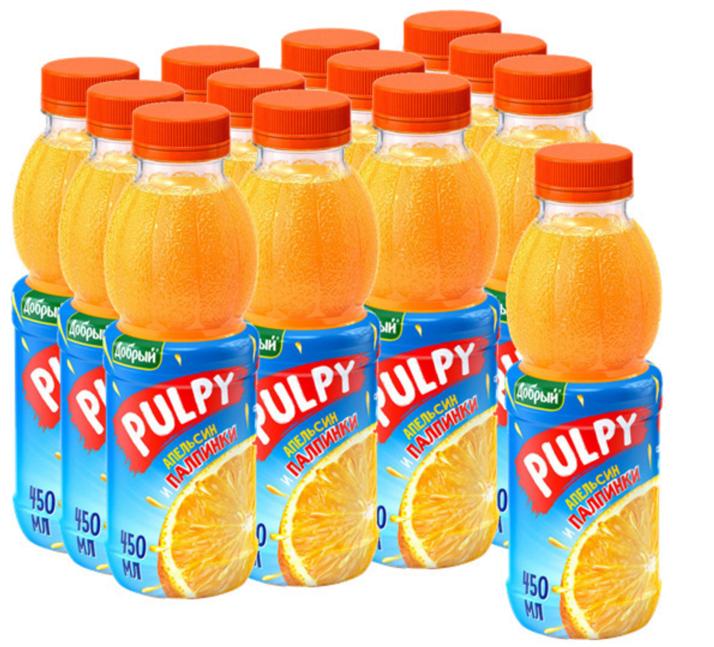 Pulpy 0,45 л. апельсиновый (упаковка 12 бутылок)