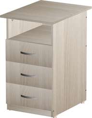 Тумба приставная 3 ящика Стандарт Про ясень шимо светлый