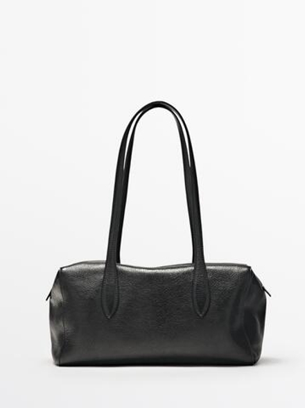 Massimo Dutti Сумка-мессенджер West из кожи наппа, черный