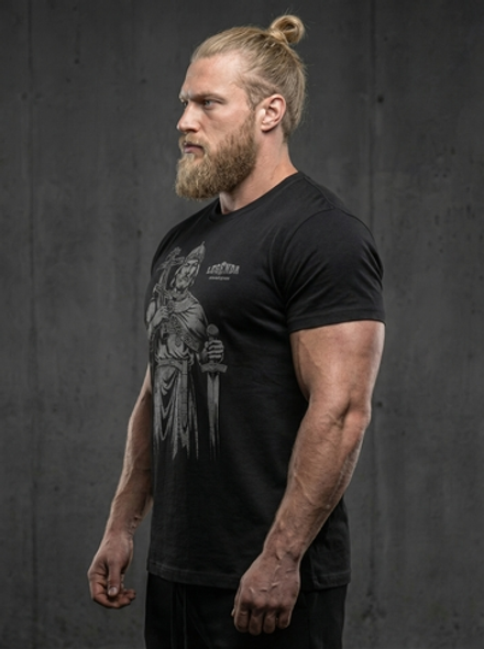 Футболка спортивная хлопковая мужская черная LEGENDA Князь