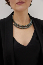 Чокер memory из темно-зеленого жемчуга