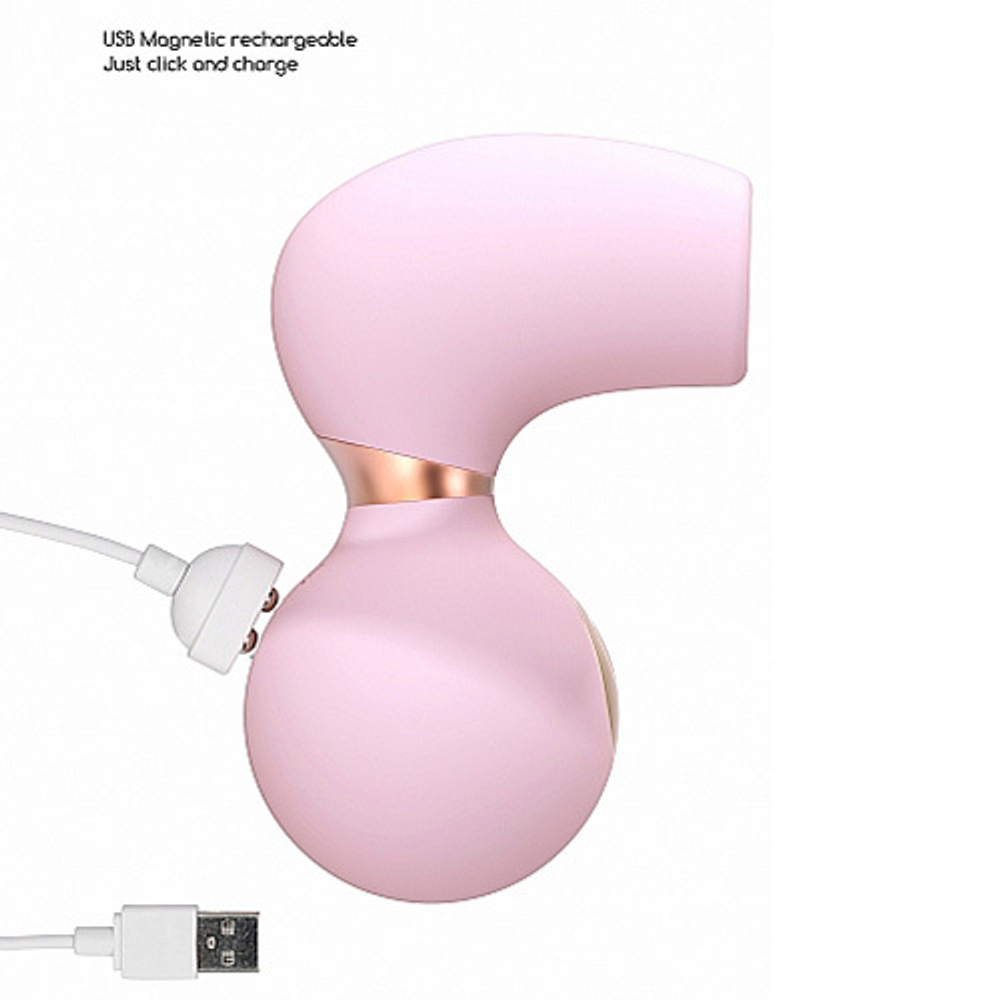 Розовый вакуум-волновой клиторальный стимулятор с вибрацией Irresistible Invincible Pink IRR003PNK