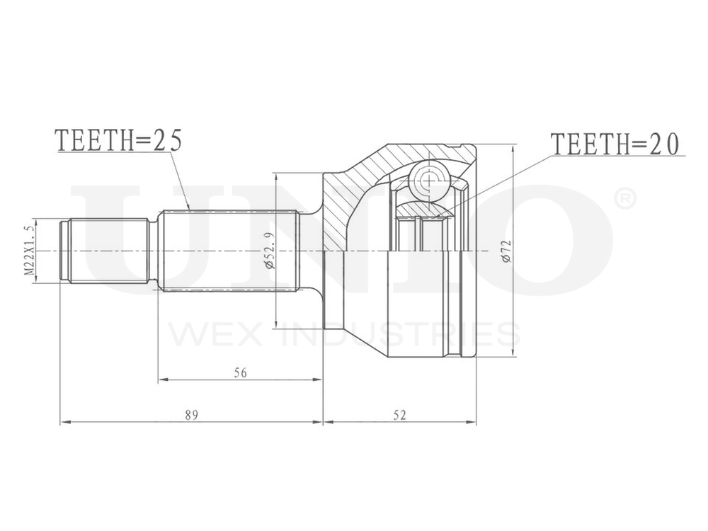ШРУС внешний UNIO CVJ-20313