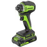 Винтоверт ударный акк. Greenworks ID3170, 24V, б/щет, 0-3200об/мин, 4000 уд/мин, HEX 1/4, 170Нм,1х2Ач,ЗУ,кор (3804907CUA)