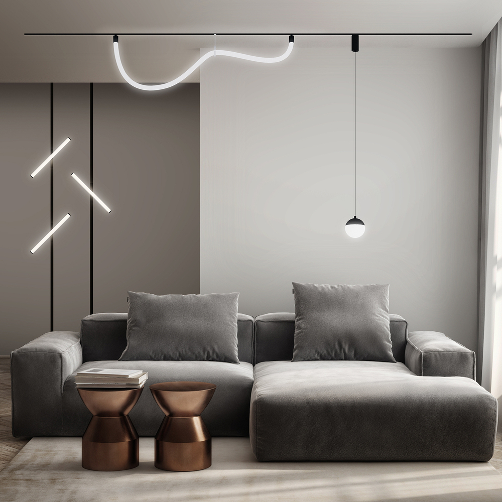 DK8056-BK Подвесной светильник SMART MOON 12W DIM 3000K-6000K, черный, алюминий, акрил