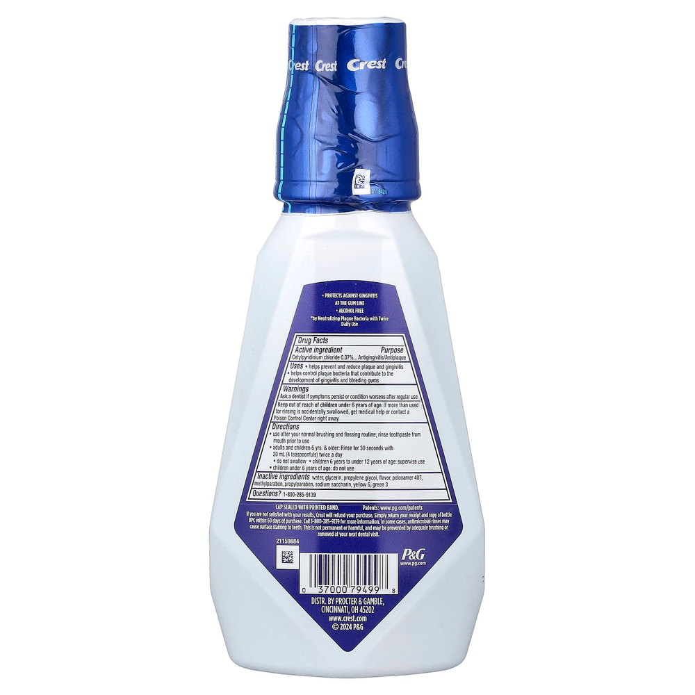 Crest, Pro Health, детоксикация десен, без спирта, холодящий грушанка, 500 мл (16,9 жидк. унции)