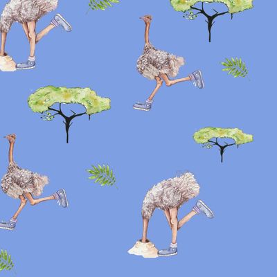 Страусы на голубом