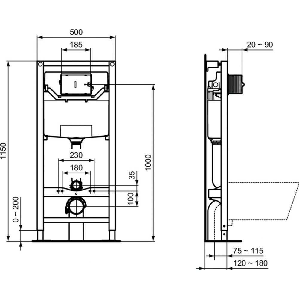 Пневматический промо-комплект Ideal standard ProSys Tesi Silk White AquaBlade®