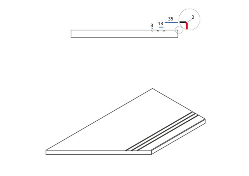 Italon Magnetique Бортик грип левый Dark 30x60