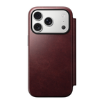 Кожаный чехол-книжка MagSafe Nomad Horween Modern Leather Folio Limited Edition для iPhone 17 Pro Гибридный укреплённый чехол из натуральной кожи Horween с сенсорной накладкой для Контроллера камеры. Есть отделение для купюр и встроенный картхолдер — вмещ