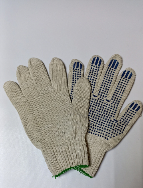 Перчатки ХБ с ПВХ 7 нит.10кл (серые)/300