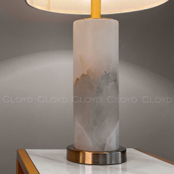 Настольная лампа Cloyd PARMENID T1 / выс. 62 см - алебастр - латунь (арт.30194)