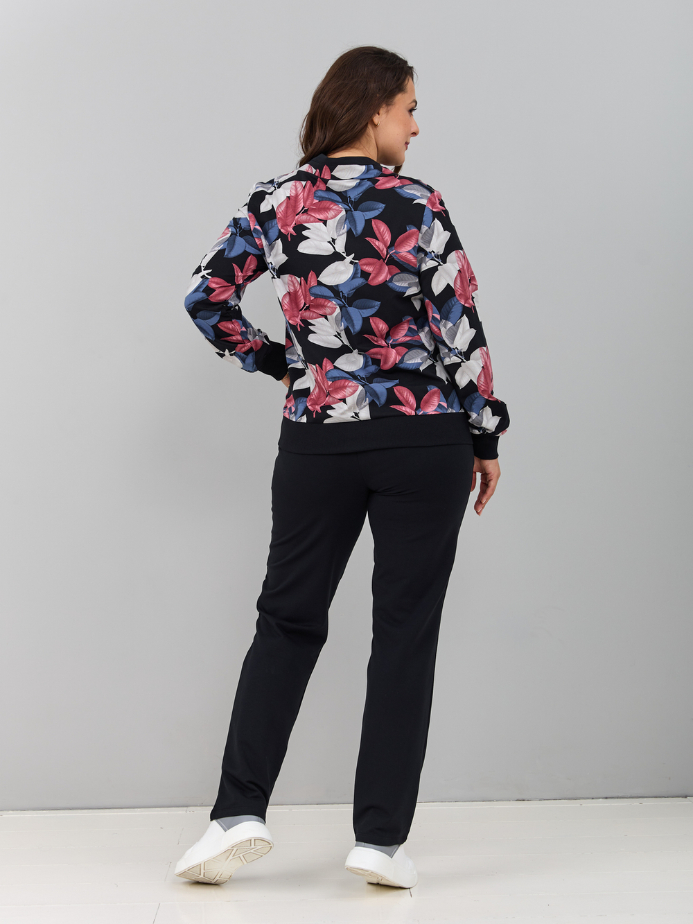 Костюм с брюками КБ-184/черныйбордо-листья