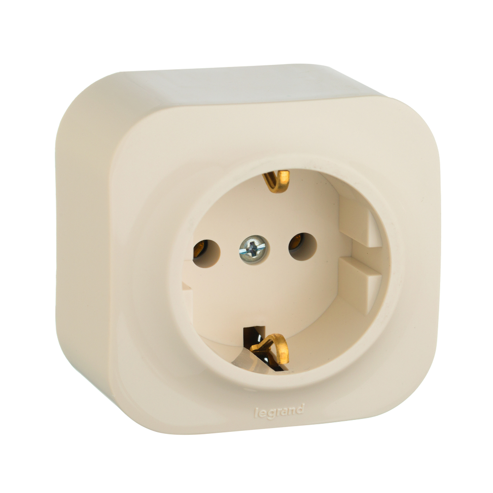 Розетка с заземлением без шторок IP20 16А 250В слоновая кость Quteo Legrand
