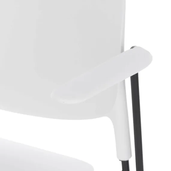 Стул штабелируемый Stacks с подлокотниками белый