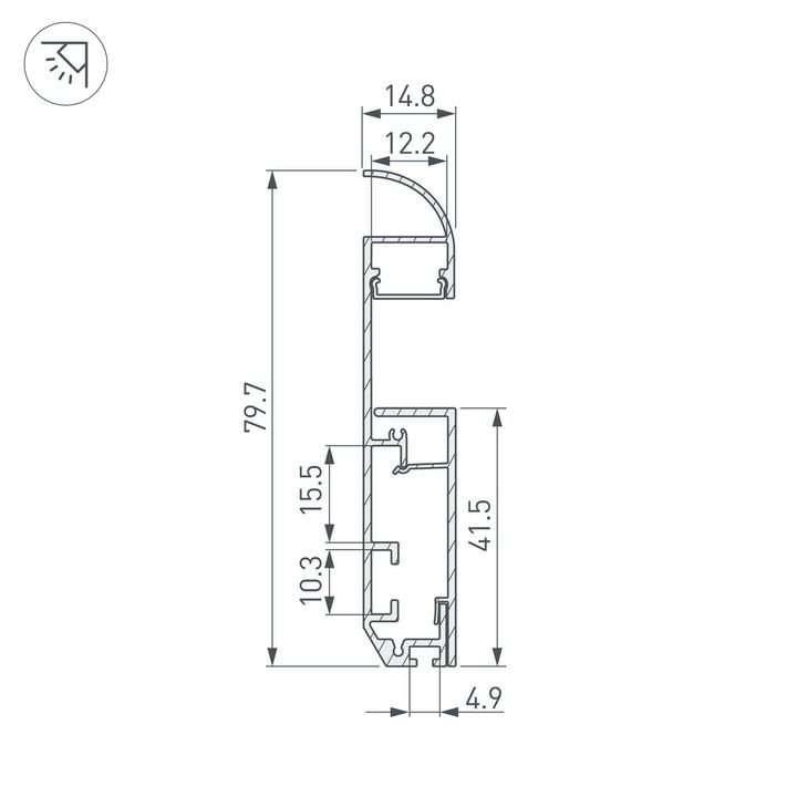 Профиль Arlight Plintus-H80-2000 Anod 046390