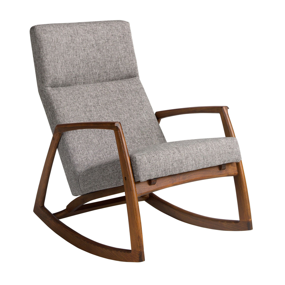 Кресло-качалка 5106/WD972 из серой ткани