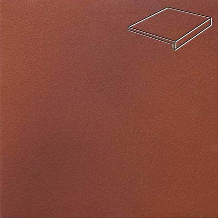 Stroeher - Keraplatte Terra 316 patrizierrot ofenbunt 240x115x52x10 артикул 4822 - Клинкерная ступень - прямой угол