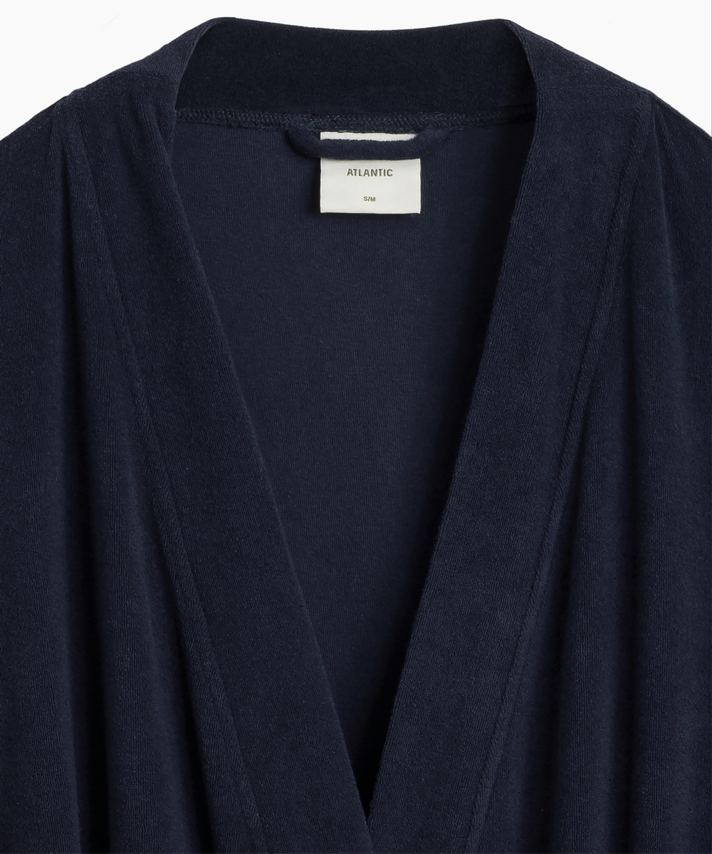 Женский халат Atlantic, 1 шт. в уп., хлопок, темно-синий, SZL-002