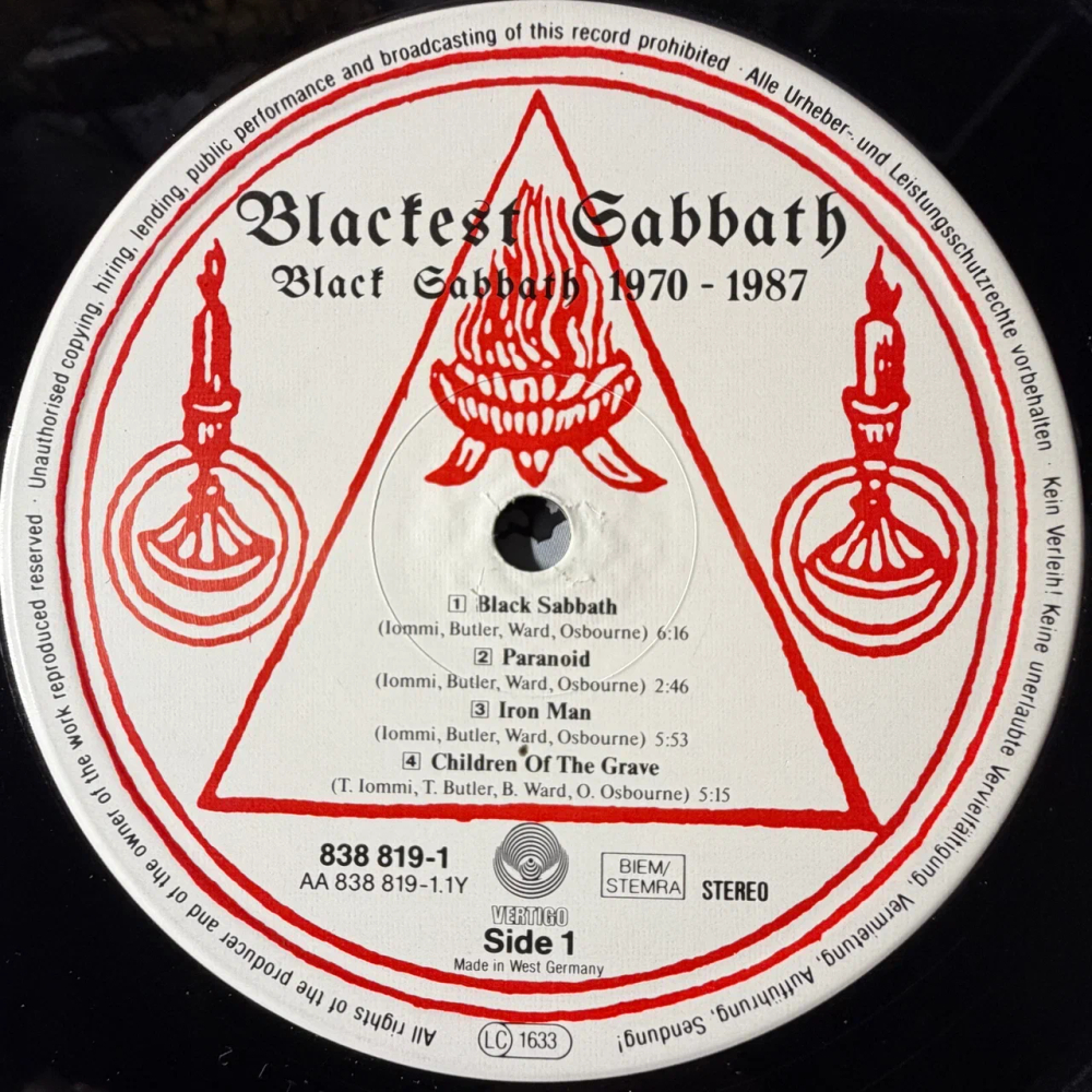 Black Sabbath ‎– Blackest Sabbath: Black Sabbath 1970-1987 2LP (Германия 1989г.)