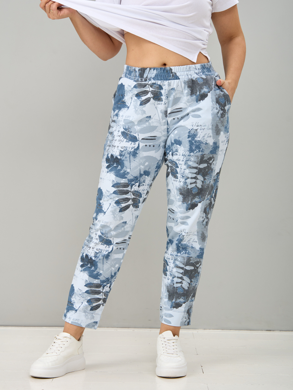 Брюки Бдж-129/морволна-джинслистья